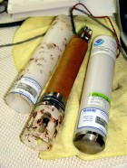 Three tubes and electronics